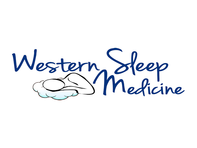 Logo of Western Sleep Medicine featuring a person sleeping on a cloud.